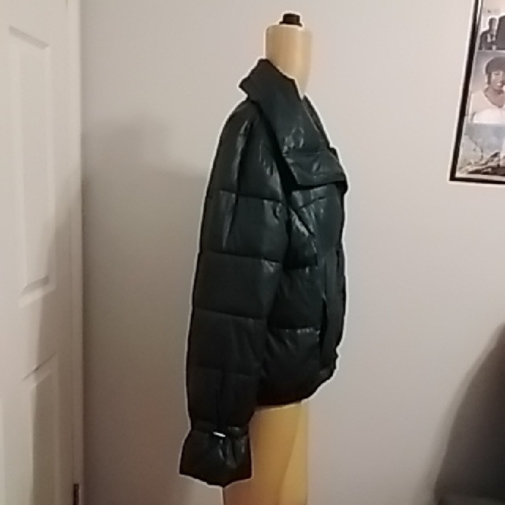 LOFT Deep Green Puffer Jacket - Picture 2 of 7